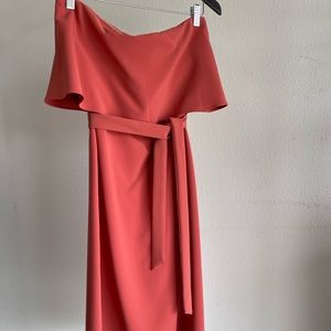 Lovers + Friends strapless orange midi